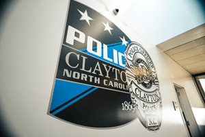 Clayton Police Department Wall Patch and Badge