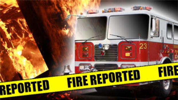 A firetruck hurrying to a fire